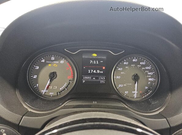 WAUB1GFF6G1052177 2016 AUDI S3 Black Вид щитка приладів