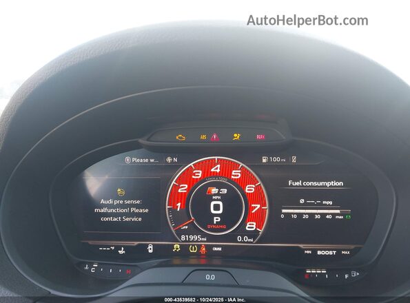 WAUB1GFFXH1012816 2017 AUDI S3 White Вид задніх сидінь