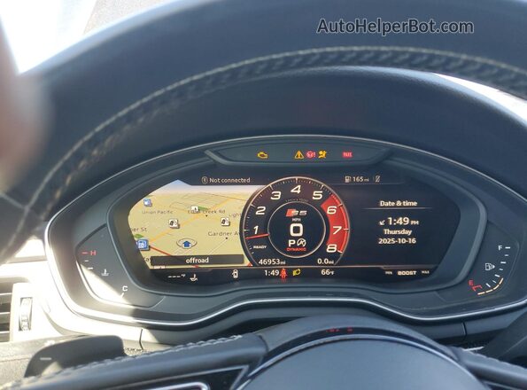 WAUB4CF54KA092113 2019 AUDI S5 Black ხელსაწყოთა პანელის ხედი