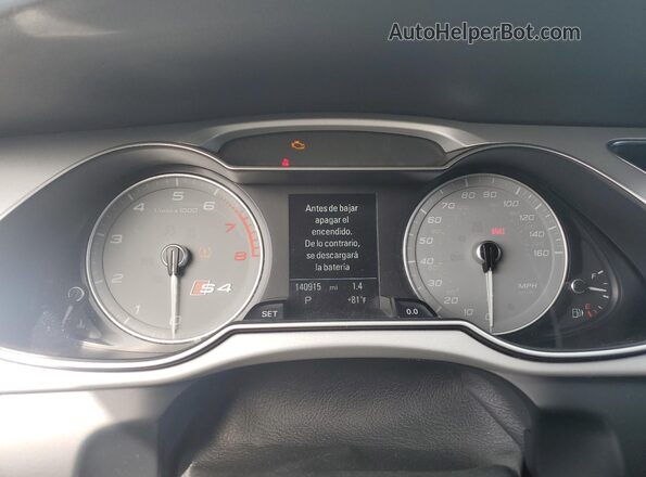 WAUBGAFL6GA010836 2016 AUDI S4 Silver Vista del cuadro de instrumentos