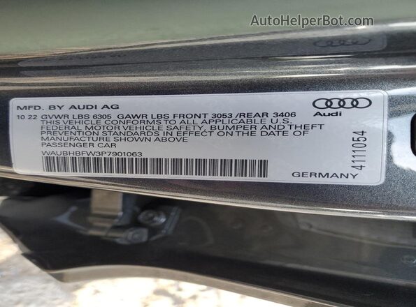 WAUBHBFW3P7901063 2023 AUDI RS Gray Շարժիչի բաժամունքի տեսք