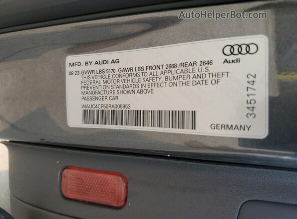WAUC4CF50RA005953 2024 AUDI S5 Black Engine compartment view