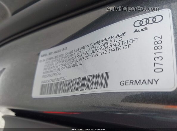 WAUC4CF52RA073381 2024 AUDI S5 Black Вид підкапотного простору