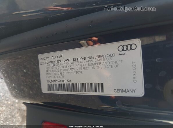 WAUD3AF25MN061728 2021 AUDI OTHER Blue Շարժիչի բաժամունքի տեսք