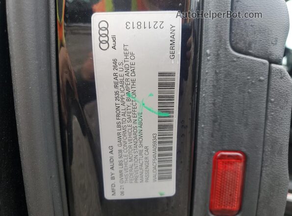 WAUDACF54MA059343 2021 AUDI OTHER Black Շարժիչի բաժամունքի տեսք