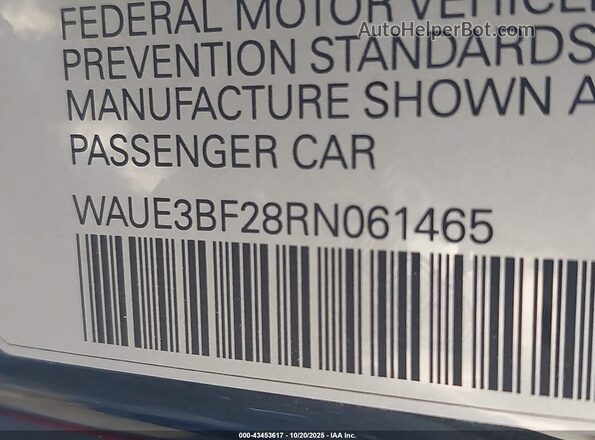 WAUE3BF28RN061465 2024 AUDI OTHER Gray ძრავის განყოფილების ხედი