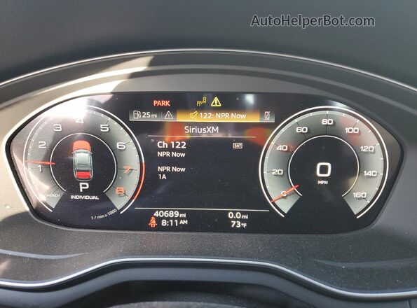 WAUEAAF40MA016568 2021 AUDI OTHER White Вид щитка приладів
