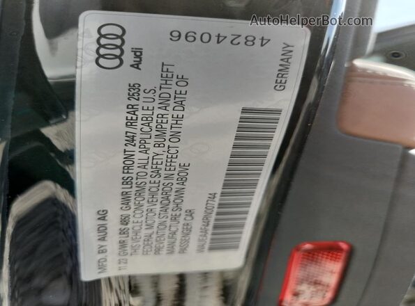 WAUEAAF44RN007744 2024 AUDI OTHER Black VIN կոդի պիտակի տեսք
