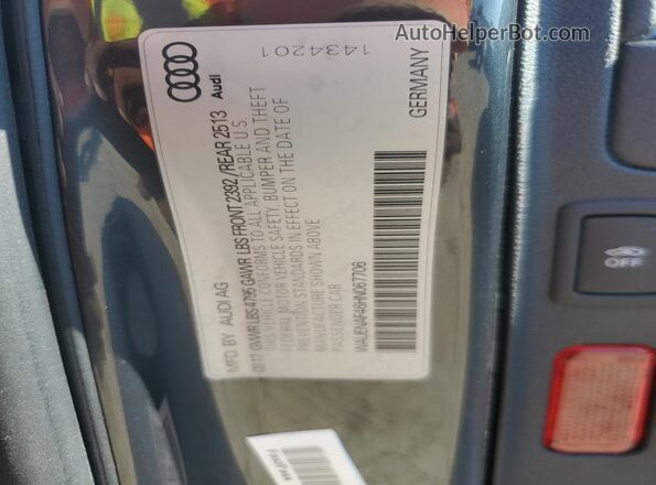 WAUENAF46HN067706 2017 AUDI OTHER Черный Вид наклейки с VIN-кодом