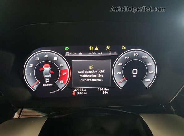 WAUH3DGY8NA005331 2022 AUDI S3 Black Instrument cluster view