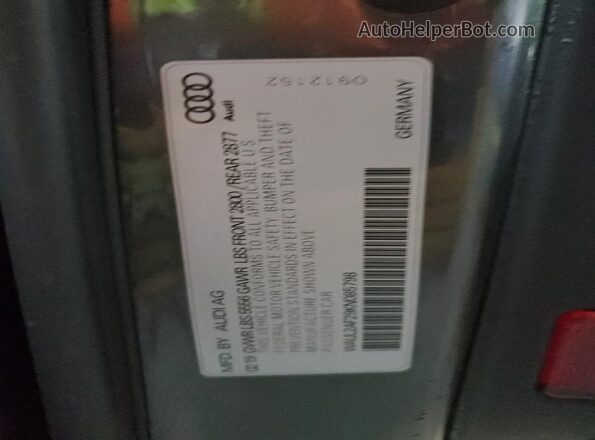 WAUL2AF29KN085798 2019 AUDI OTHER Gray Engine compartment view