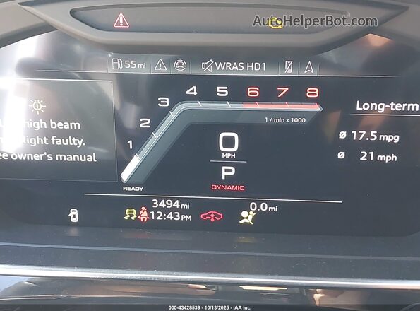 WAULDAF84RN001296 2024 AUDI OTHER White უკანა სავარძლების ხედი