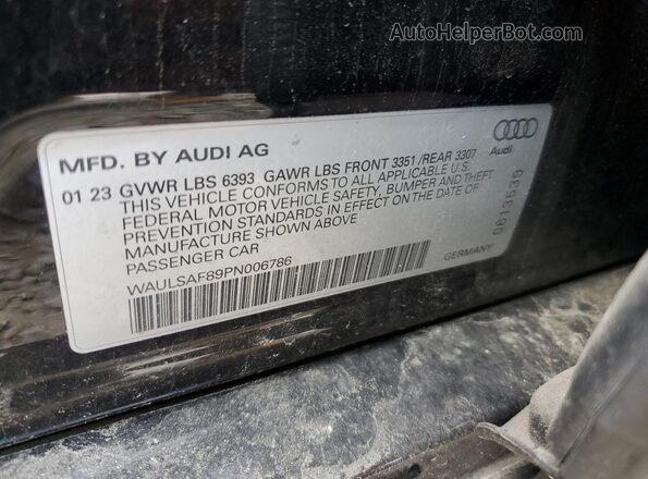 WAULSAF89PN006786 2023 AUDI S8 Black Widok komory silnika