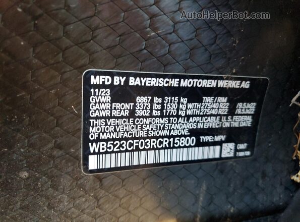 WB523CF03RCR15800 2024 BMW IX Silver Engine compartment view