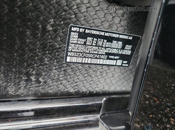 WB523CF05RCP41602 2024 BMW IX Blue Vista de la etiqueta del VIN