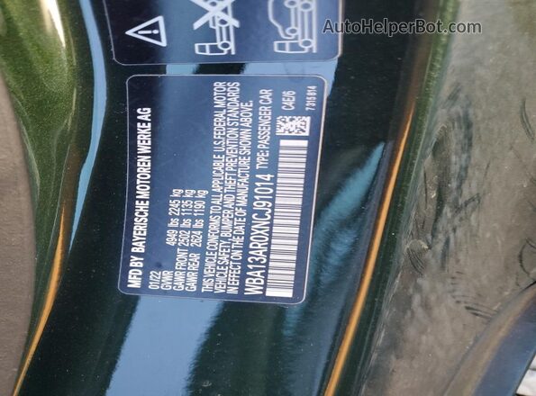 WBA13AR0XNCJ91014 2022 BMW M4 Green VIN კოდის სტიკერის ხედი