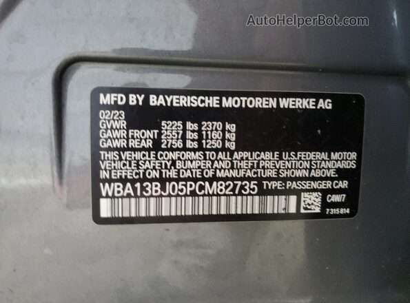 WBA13BJ05PCM82735 2023 BMW 5 SERIES Gray Vista del compartimento del motor