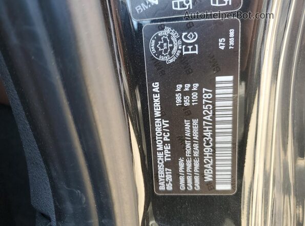 WBA2H9C34H7A25787 2017 BMW 2 SERIES Black Вид наклейки з VIN-кодом