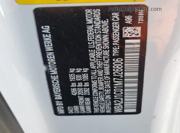 WBA2J1C01M7J26806 2021 BMW 2 SERIES White Engine compartment view