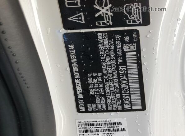WBA2K1C53KVD41981 2019 BMW 2 SERIES White ძრავის განყოფილების ხედი
