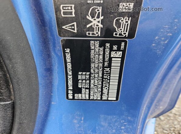 WBA4W5C07LFJ51134 2020 BMW 4 SERIES Blue ძრავის განყოფილების ხედი