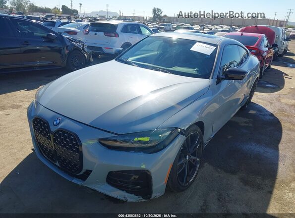 WBA53AP04NCJ69403 2022 BMW 4 SERIES Pewter წინა მარცხენა ხედი სამი მეოთხედიდან
