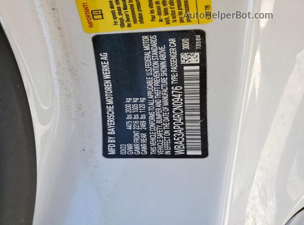 WBA53AP04RCN09476 2024 BMW 4 SERIES White Շարժիչի բաժամունքի տեսք