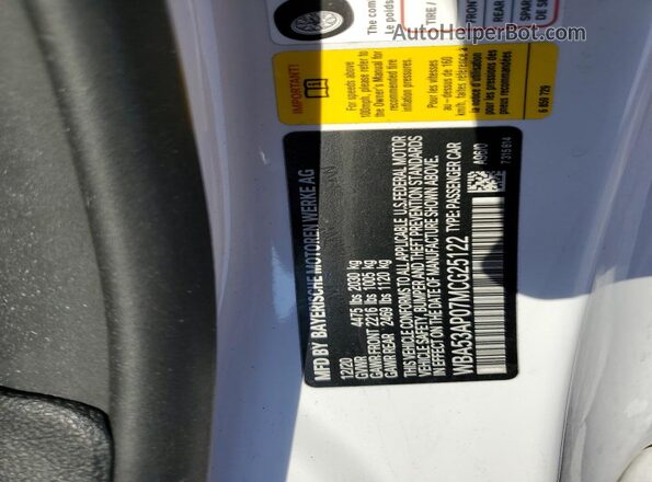 WBA53AP07MCG25122 2021 BMW 4 SERIES White Widok komory silnika
