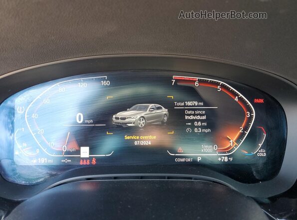 WBA53BH04PCN04134 2023 BMW 5 SERIES Серебряный Вид щитка приборов