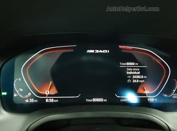 WBA5U9C05LFH72621 2020 BMW M3 Orange ხელსაწყოთა პანელის ხედი