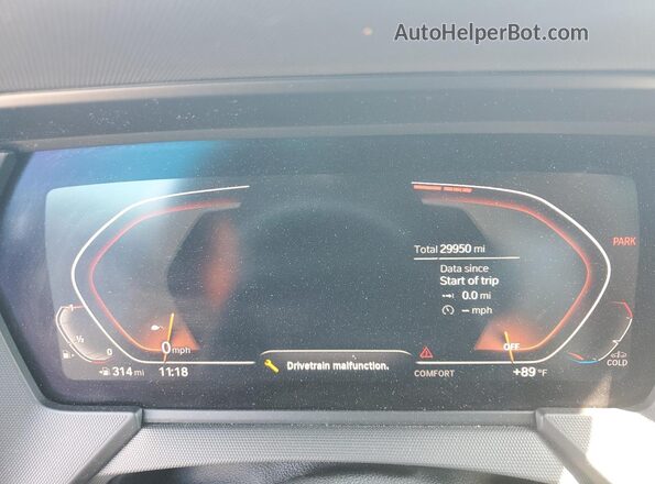 WBA73AK09N7L33883 2022 BMW 2 SERIES Gray ხელსაწყოთა პანელის ხედი