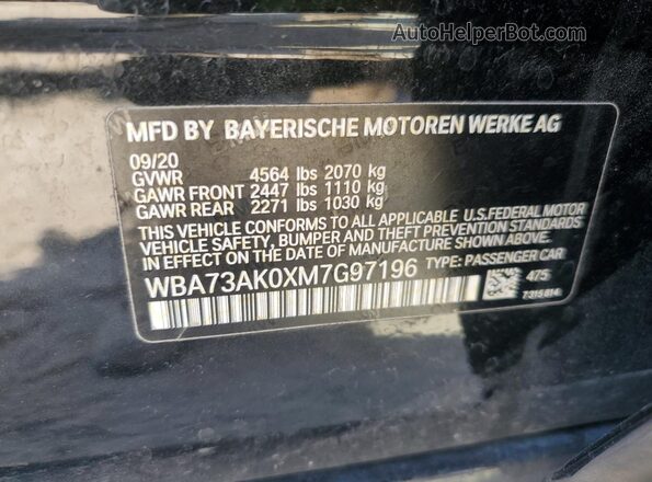 WBA73AK0XM7G97196 2021 BMW 2 SERIES Black Widok komory silnika