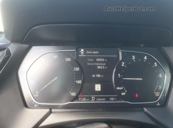 WBA73AK0XM7H56456 2021 BMW 2 SERIES Blue ხელსაწყოთა პანელის ხედი