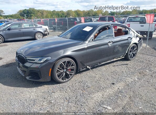 WBA73BJ05MCF83542 2021 BMW 5 SERIES Black Առջևի ձախ երեք քառորդ տեսարան