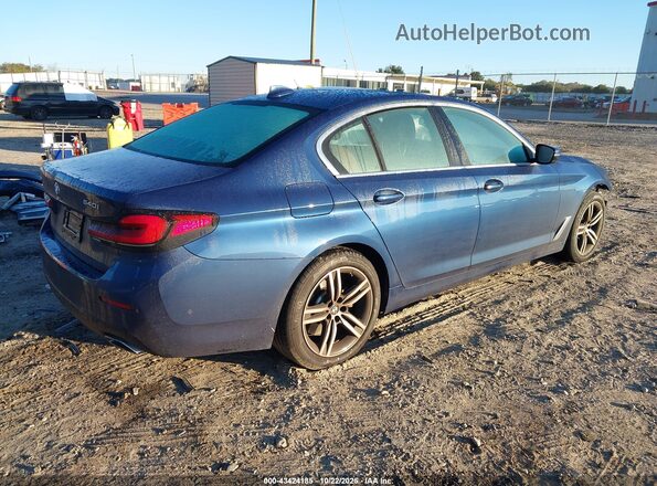 WBA73BJ09MWX18159 2021 BMW 5 SERIES Blue Задня права чверть
