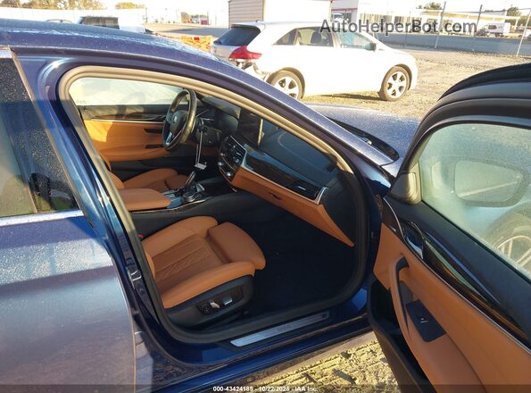 WBA73BJ09MWX18159 2021 BMW 5 SERIES Blue Вид салону спереду
