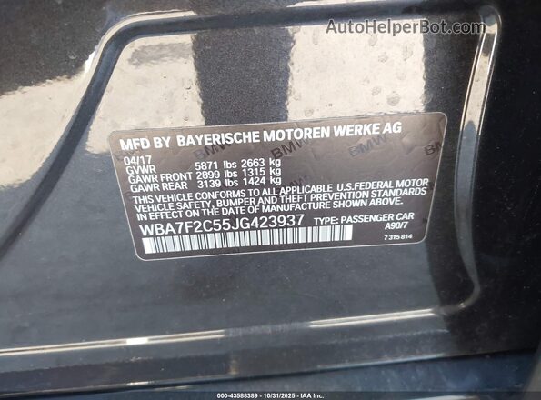 WBA7F2C55JG423937 2018 BMW ALPINA Black Widok komory silnika