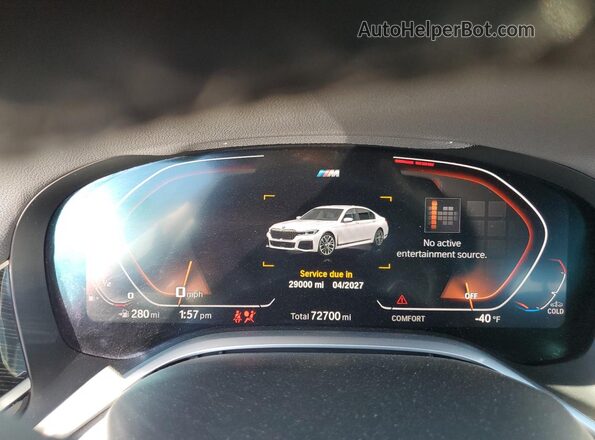 WBA7T2C08LCD59600 2020 BMW 7 SERIES White Widok zestawu wskaźników