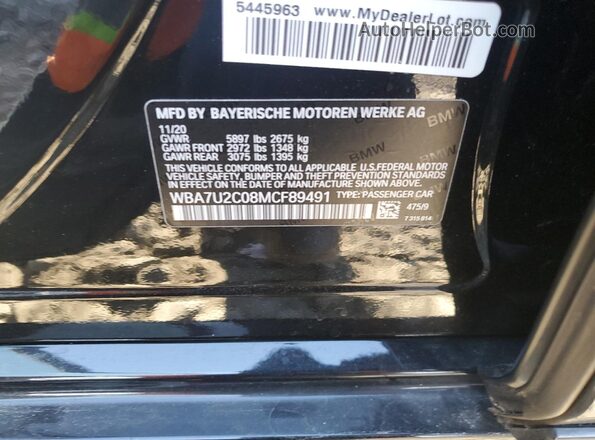 WBA7U2C08MCF89491 2021 BMW 7 SERIES Черный Вид подкапотного пространства