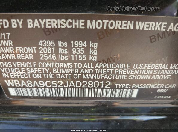 WBA8A9C52JAD28012 2018 BMW 7 SERIES Черный 