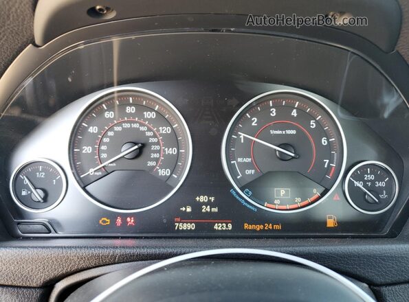WBA8B3G58GNT92414 2016 BMW 3 SERIES Gray Вид щитка приладів