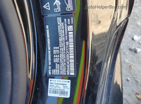 WBAAE4C00RCP77148 2024 BMW 8 SERIES Black VIN sticker view