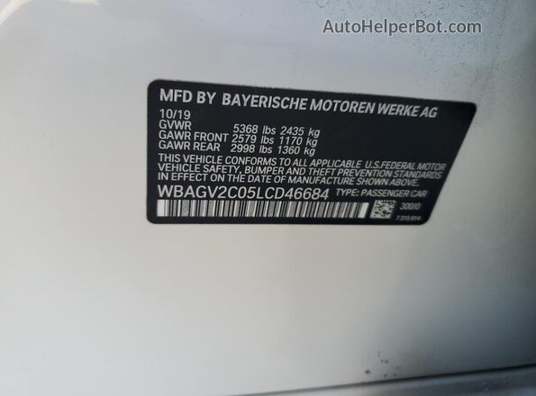 WBAGV2C05LCD46684 2020 BMW 8 SERIES White Engine compartment view