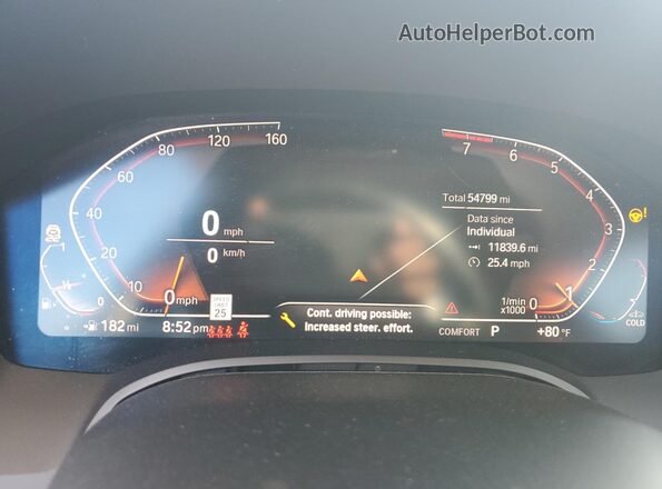WBAGV2C05LCD46684 2020 BMW 8 SERIES White Instrument cluster view