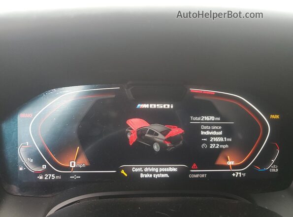 WBAGV8C06PCL31066 2023 BMW M8 Black Widok zestawu wskaźników