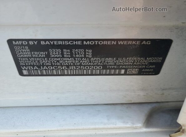 WBAJA9C56JB250200 2018 BMW 7 SERIES White 