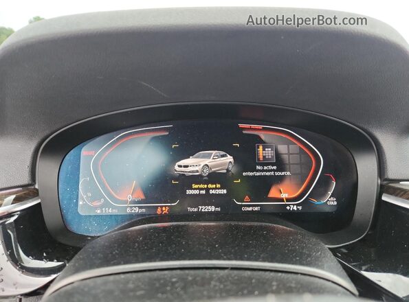 WBAJR3C03LWW65190 2020 BMW 5 SERIES Silver Vista del cuadro de instrumentos