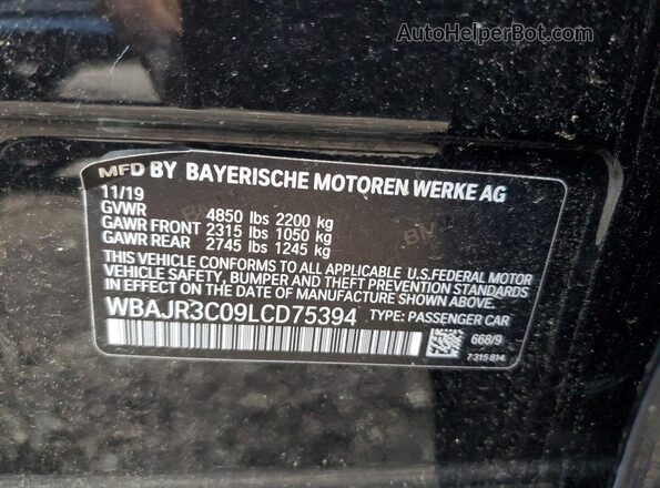 WBAJR3C09LCD75394 2020 BMW 5 SERIES Black Widok komory silnika