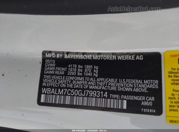 WBALM7C50GJ799314 2016 BMW Z4 Белый Вид подкапотного пространства