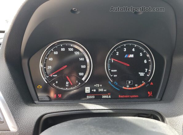 WBS1J5C56JVD36693 2018 BMW M2 White Вид щитка приладів